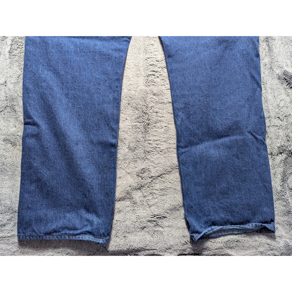 Levi's 501 Button Fly Straight Leg Jeans Men's Size 42x32 Dark Wash - Picture 14 of 15